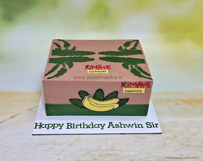 Company Box shape 3D cake with logo - Cake by Sweet Mantra Homemade Customized Cakes Pune