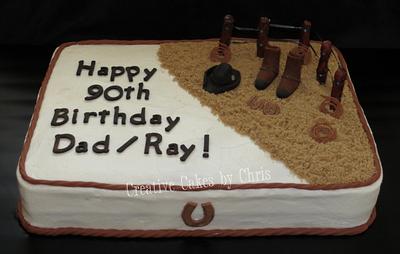 90th Birthday in Western Motif - Cake by Creative Cakes by Chris
