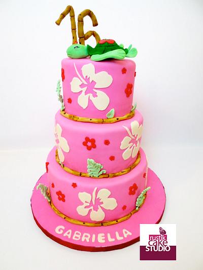 Hawaiian theme cake - Cake by Rustik Cake Studio