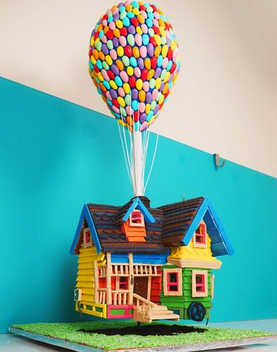 Gravity-Defying UP gingerbread house! - Cake by HowToCookThat