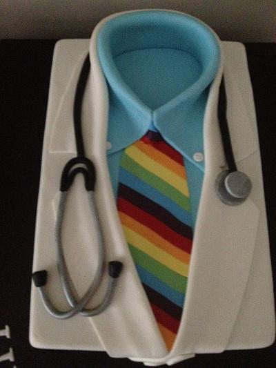 Doctors coat with rainbow tie - Cake by Dis Sweet Delights