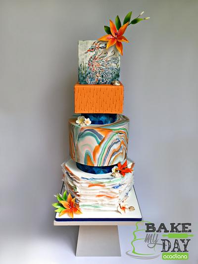 Bright & textured tropics  - Cake by Bake My Day Acadiana