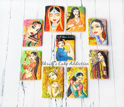 Hand Painted Cookies for Women's day !! - Cake by ShrutisCakeAddiction