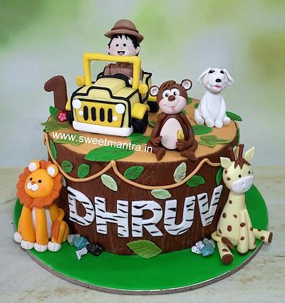 Jungle Safari car cake - Cake by Sweet Mantra Homemade Customized Cakes Pune