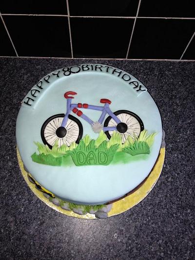 happy 80th birthday cycle cake  - Cake by Shelly