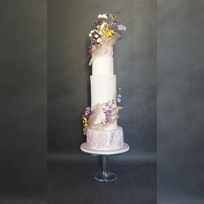 Wedding cake with meadow flowers  - Cake by Tassik