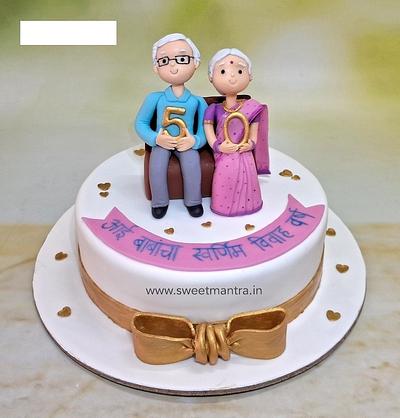 50th Wedding Anniversary cake - Cake by Sweet Mantra Homemade Customized Cakes Pune