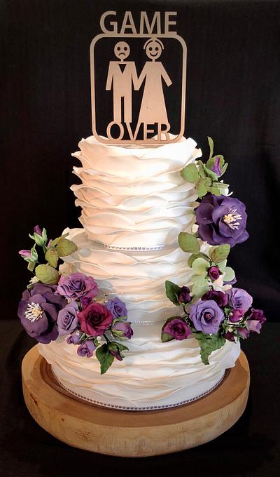 Wave Ruffle Wedding Cake - Cake by Julie Anne White