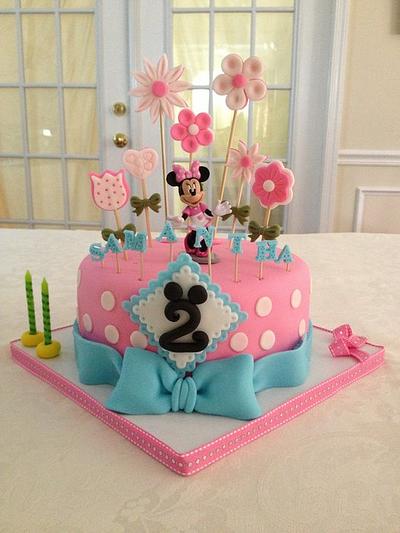 Pink & Blue Minnie Mouse - Cake by DeliciousCreations