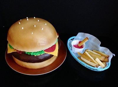 Hamburger & Fries - Cake by SwoonCakery