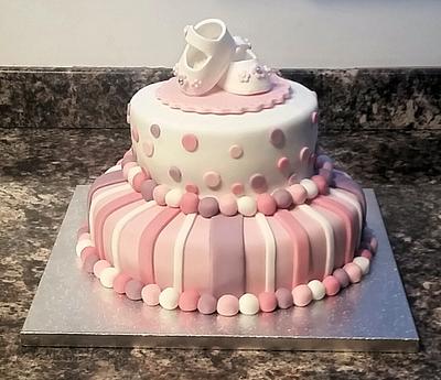 Baby Booties Christening Cake - Cake by Sugar Chic
