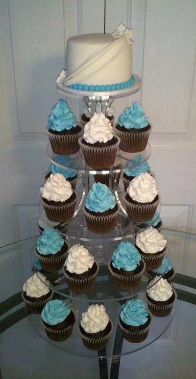 Bridal Shower Cupcake Tower - Cake by Kimberly Cerimele