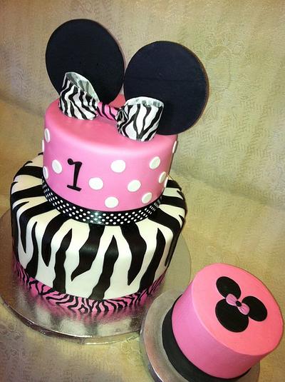 Minnie Mouse Meets Zebra - Cake by Jennifer Watson