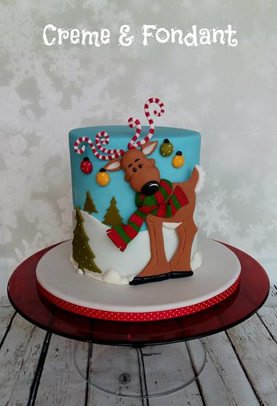 Reindeer  Christmas Cake - Cake by Creme & Fondant
