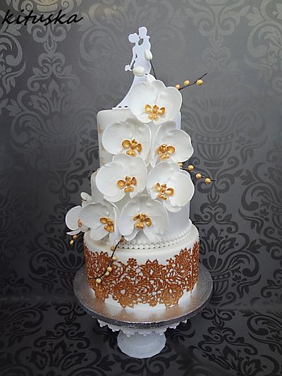orchid flower wedding cake - Cake by Katarína Mravcová