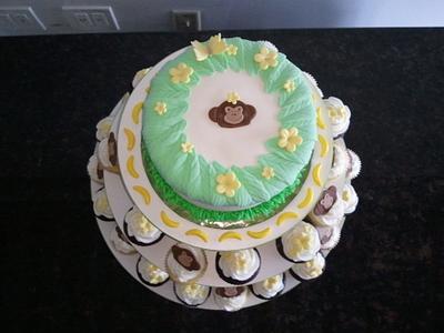 Monkey Baby Shower - Cake by Elena Z