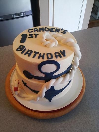 Nautical 1st Birthday - Cake by Carrie