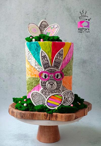 Doodled Easter Bunny - Cake by Chanda Rozario