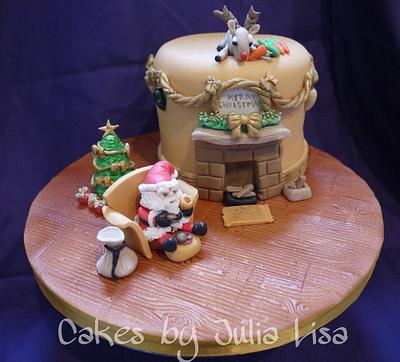 Father Christmas on his break, charity cake - Cake by Cakes by Julia Lisa