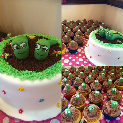 Worm anniversary cakes - Cake by Paul Kirkby