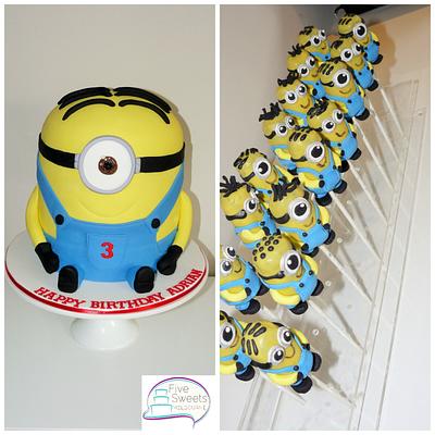 Minion Cake with Minion Cake Pops - Cake by Five Sweets Melbourne