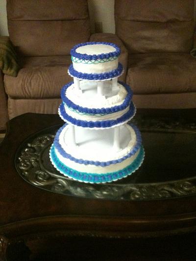 Teal and Purple Wedding Cake - Cake by Teresa James