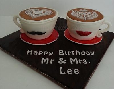 His and Hers Latte Cake - Cake by The Pinkery Cake