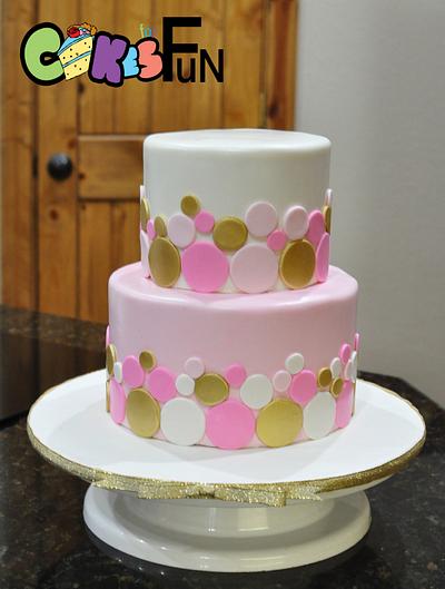 Pink and Gold circles - Cake by Cakes For Fun