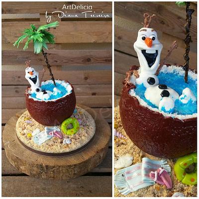 Olaf on the beach Cake - Cake by Unique Cake's Boutique