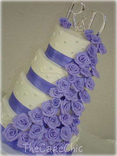Lavender Rose Wedding Cake - Cake by Misty