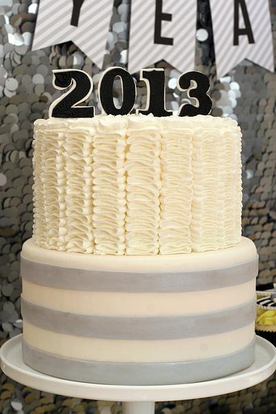 Happy New Year with Ruffles & Stripes - Cake by Samantha Eyth