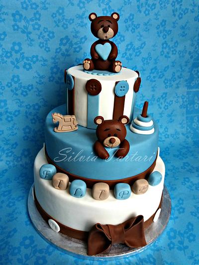 Teddy bears christening cake - Cake by Silvia Tartari