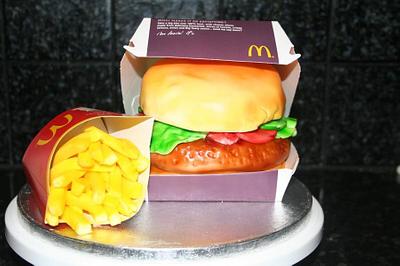 McDonalds Burger - Cake by Carole Wynne