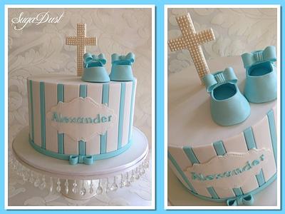 Baby Shoes Christening Cake - Cake by Mary @ SugaDust