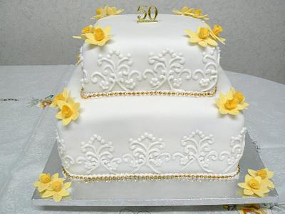 Golden Wedding Cake  March 2013 - Cake by Anita's Cakes