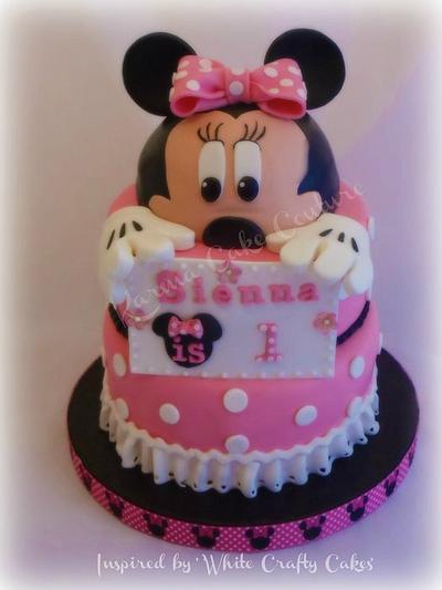 'White Crafty Cake' inspired Minnie Mouse Cake - Cake by Terri