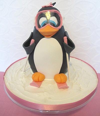 3D skiing penguin cake - Cake by Natasha Shomali