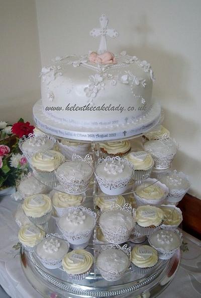 My Daughters Christening cupcake tower - Cake by Helen Fletcher