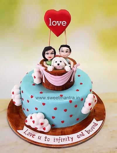 Cute cake for anniversary - Cake by Sweet Mantra Homemade Customized Cakes Pune