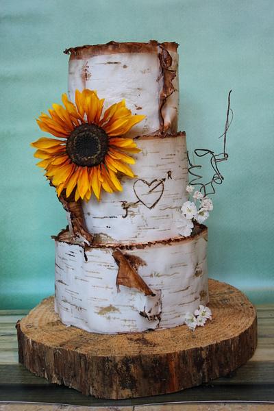 Weddingcake with Sunflower  - Cake by Karla Vanacker
