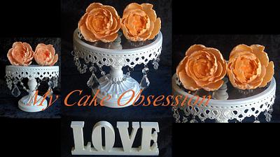 Orange Peonies - Cake by My Cake Obsession