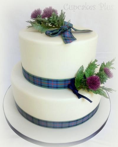 Scottish Thistle Wedding cake - Cake by Janice Baybutt