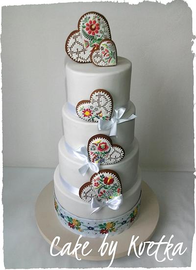 Folk wedding cake ☺ - Cake by Andrea Kvetka