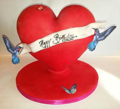 3D  standing heart cake  - Cake by Sugar Prunk 