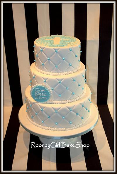 Quilted Baby Baptism  - Cake by Maria @ RooneyGirl BakeShop