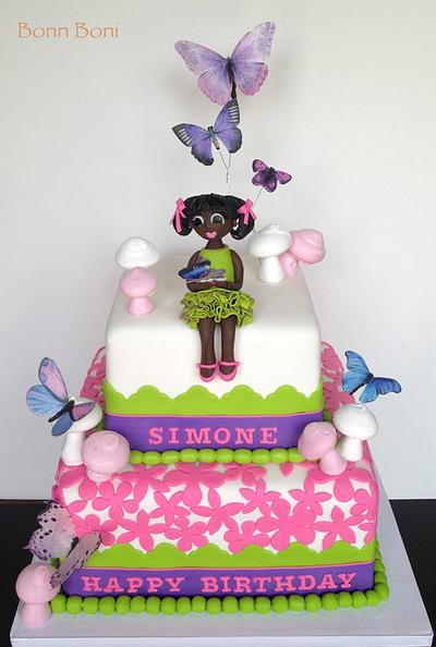 First Birthday With Butterflies - Cake by Bonn Boni
