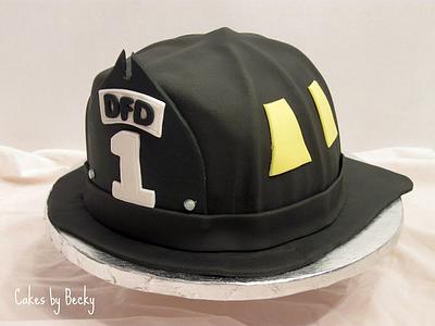 Fireman's Helmet Cake - Cake by Becky Pendergraft