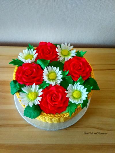 Flower basket - Cake by Katya