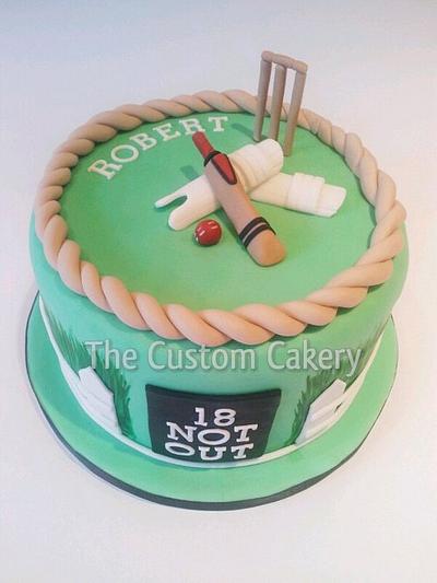'18 Not Out' Handpainted cricket cake - Cake by The Custom Cakery