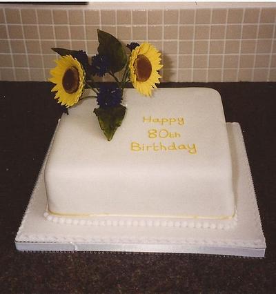 Sunflower birthday cake - Cake by Iced Images Cakes (Karen Ker)